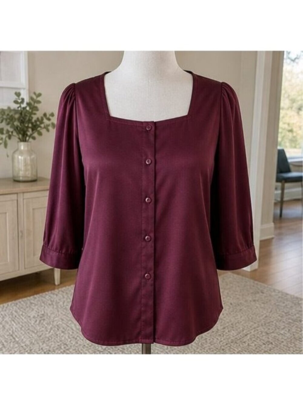 Burgundy Tunic Blouse